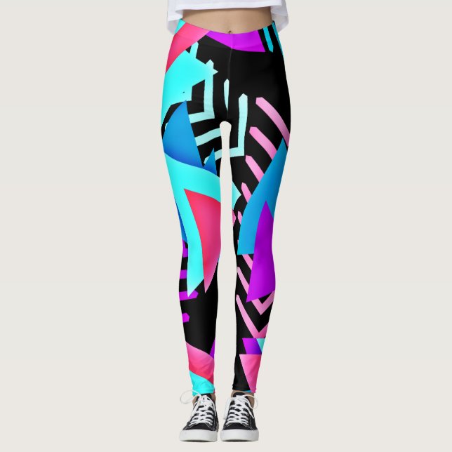 Colourful Geometric Leggings (Front)