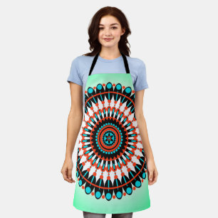 Colourful Geometric Mandala Art-46456 Apron