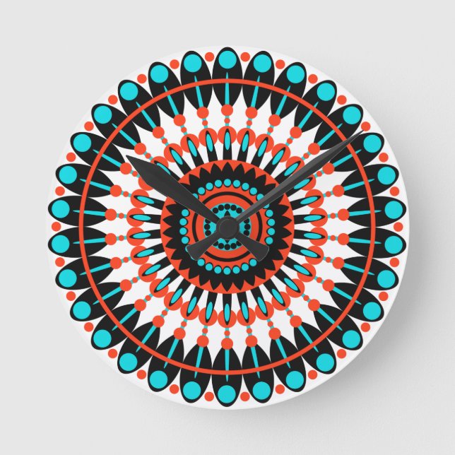 Colourful Geometric Mandala Art-46456 Round Clock (Front)