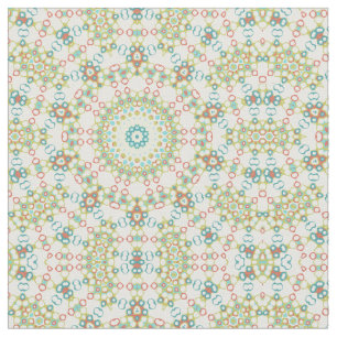 Colourful Geometric Mandala Pattern Fabric