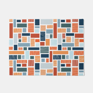 Colourful geometric Mid Century style design Doormat