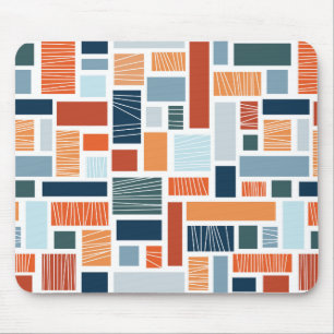 Colourful geometric Mid Century style design Mouse Mat