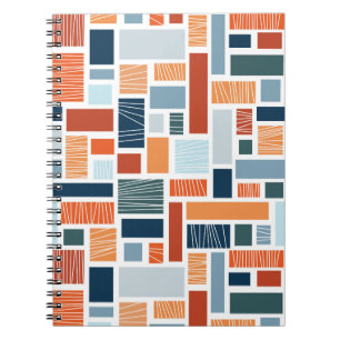 Colourful geometric Mid Century style design Notebook