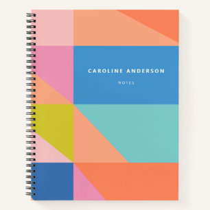 Colourful Geometric Modern Abstract Personalised Notebook