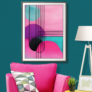 Colourful Geometric Modern Art unframed Poster