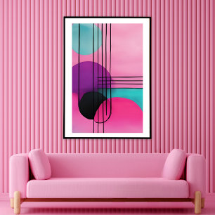 Colourful Geometric Modern Art unframed Poster