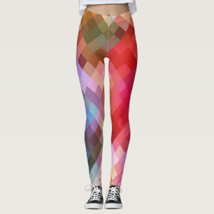 Colourful Geometric Modern Diamond Pattern #10 Leggings