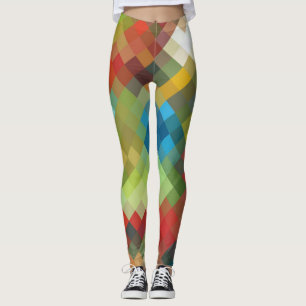 Colourful Geometric Modern Diamond Pattern #15 Leggings