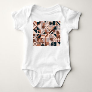 Colourful geometric mosaic, abstract background. baby bodysuit