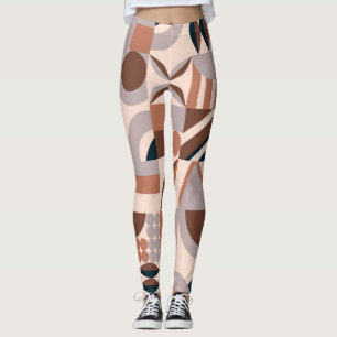 Colourful geometric mosaic, abstract background. leggings