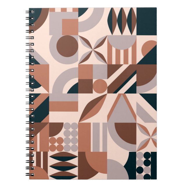 Colourful geometric mosaic, abstract background. notebook (Front)