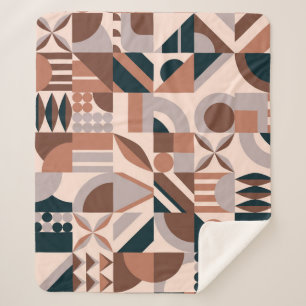 Colourful geometric mosaic, abstract background. sherpa blanket