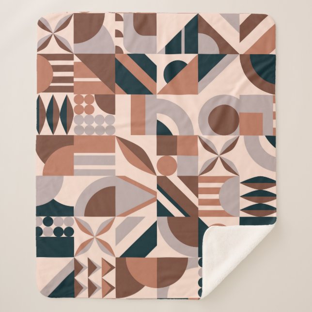 Colourful geometric mosaic, abstract background. sherpa blanket (Front)