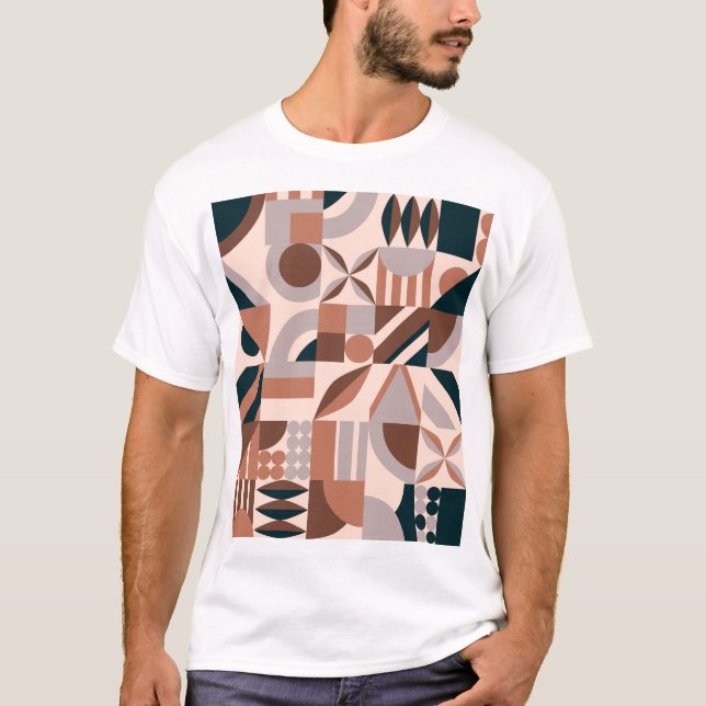 Colourful geometric mosaic, abstract background. T-Shirt (Front)
