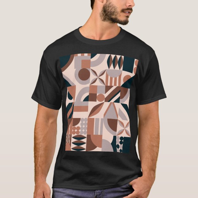 Colourful geometric mosaic, abstract background. T-Shirt (Front)