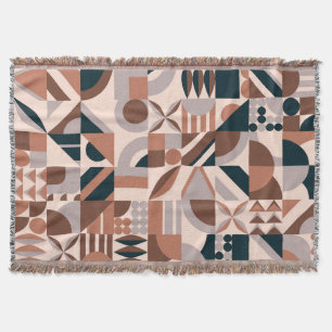 Colourful geometric mosaic, abstract background. throw blanket