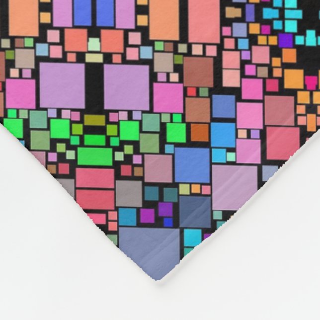 Colourful Geometric Mosaic Blanket (Corner)