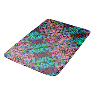 Colourful Geometric Mosaic Blanket Bath Mat