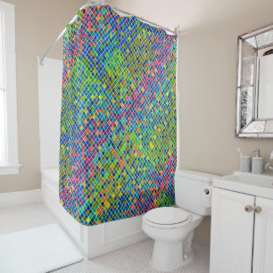 Colourful Geometric Mosaic Pattern 3 Shower Curtain