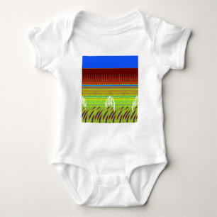 Colourful Geometric Motif Art Print Baby Bodysuit