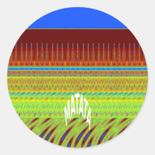 Colourful Geometric Motif Art Print Classic Round Sticker