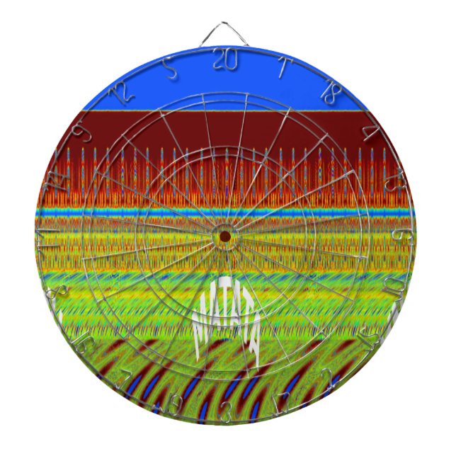 Colourful Geometric Motif Art Print Dartboard (Front)