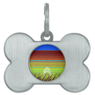 Colourful Geometric Motif Art Print Pet Tag