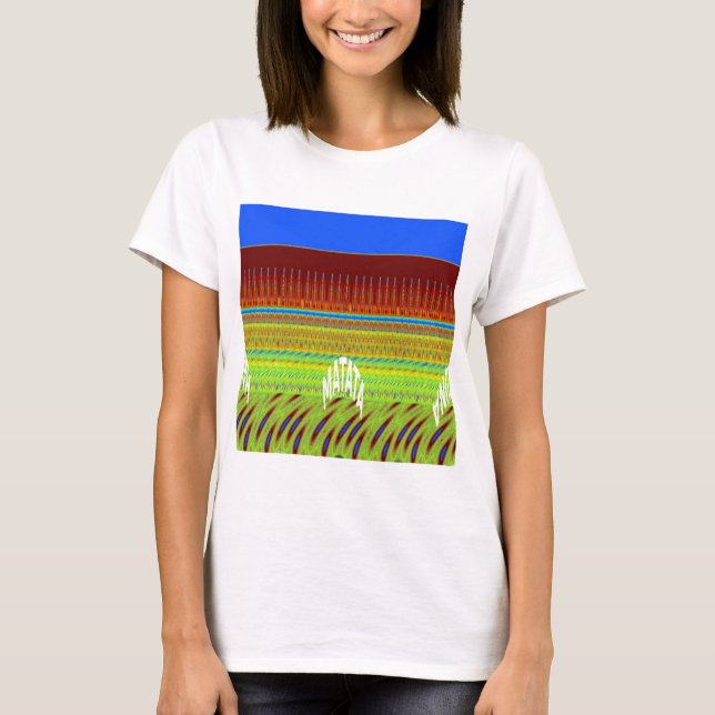 Colourful Geometric Motif Art Print T-Shirt (Front)