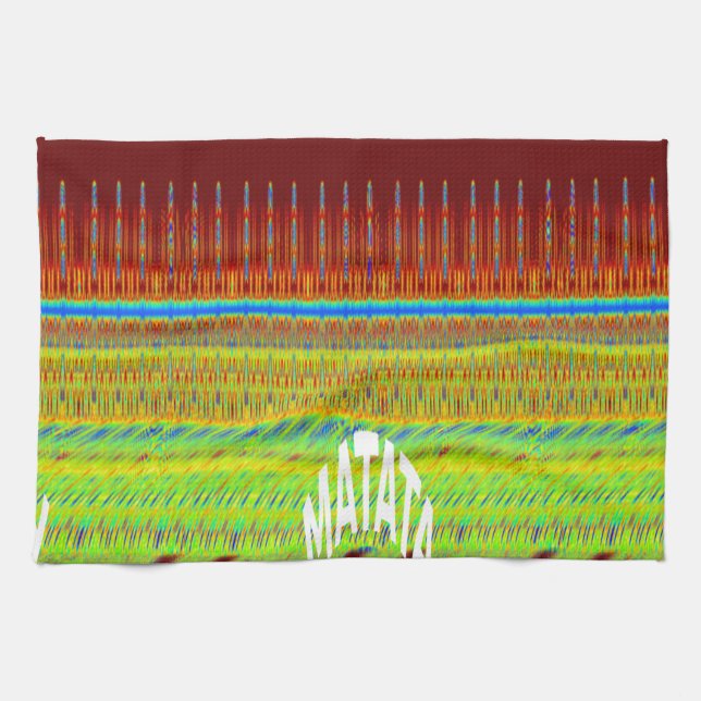 Colourful Geometric Motif Art Print Tea Towel (Horizontal)