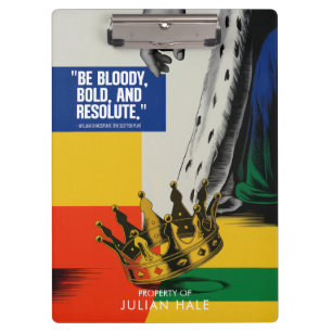 Colourful Geometric Motivational Shakespeare Quote Clipboard