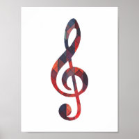 Colourful Geometric Music Note Poster