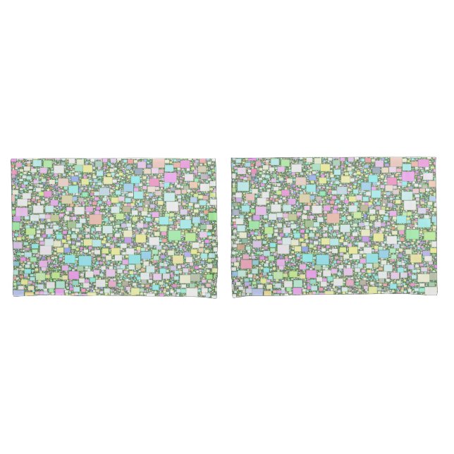 Colourful Geometric Pastel Background Pillowcase (Front-Set)