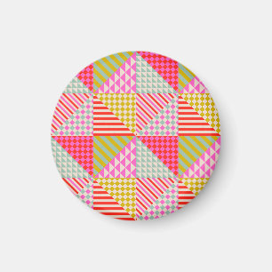 Colourful Geometric Patchwork Refrigerator Magnet