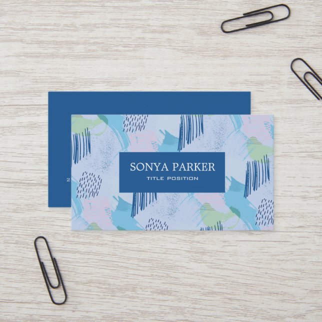 Colourful Geometric Pattern Business Card (Front/Back In Situ)