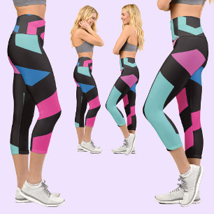 Colourful Geometric Pattern               Capri Leggings