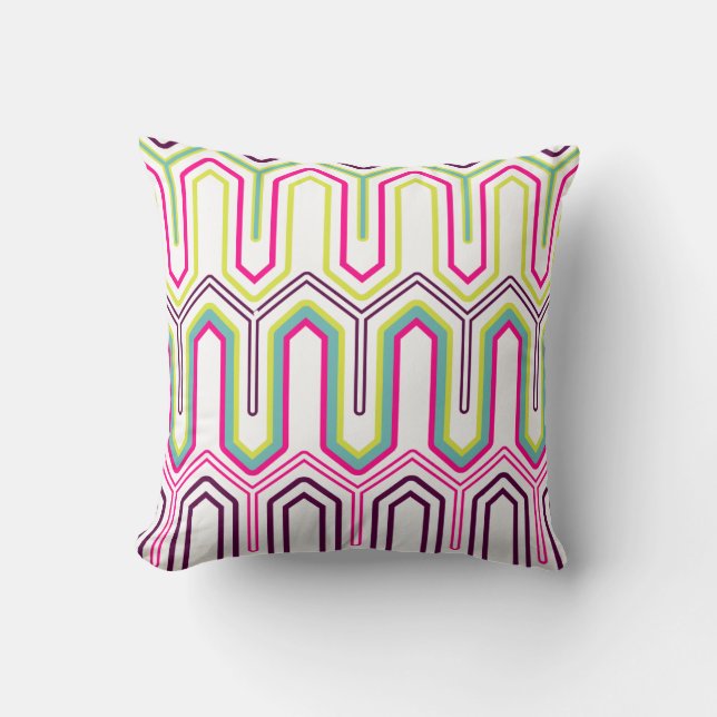 Colourful Geometric Pattern Decorative Pillow (Front)