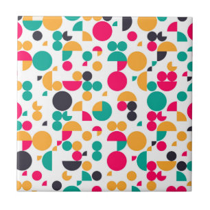Colourful geometric pattern design tile