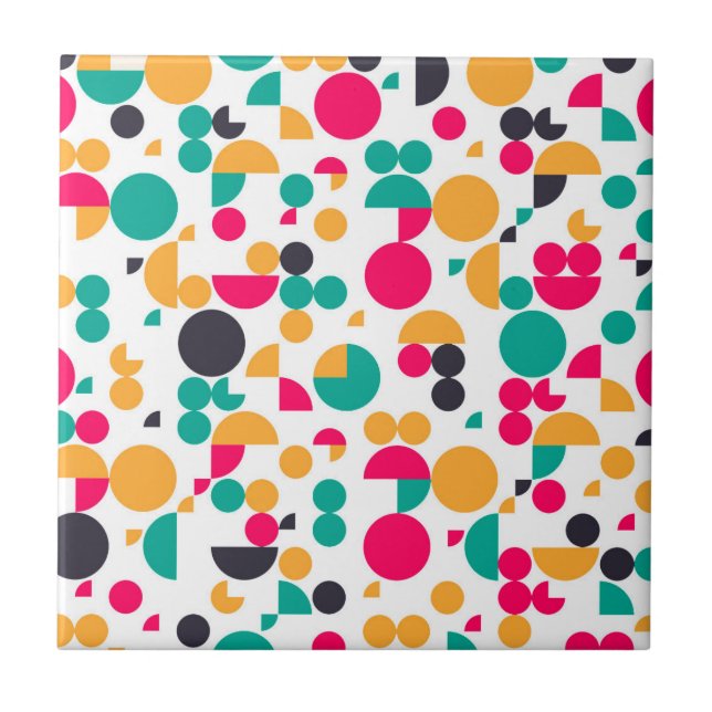 Colourful geometric pattern design tile (Front)