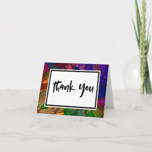 Colourful Geometric Pattern, Event Thank You Card