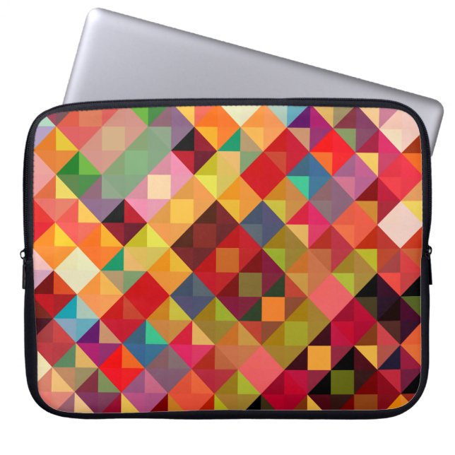 Colourful Geometric Pattern Fine Art Laptop Sleeve (Front)