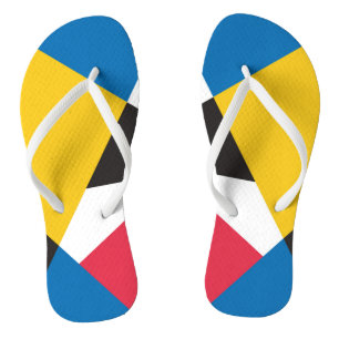 Colourful Geometric Pattern Flip Flops