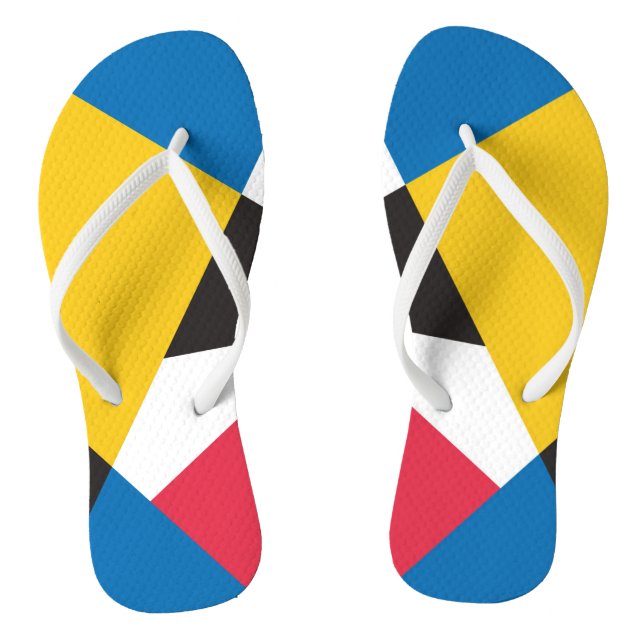 Colourful Geometric Pattern Flip Flops (Footbed)