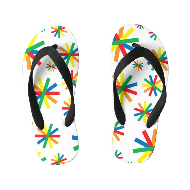 Colourful Geometric Pattern Geometric Art Geometri Kid's Flip Flops (Footbed)