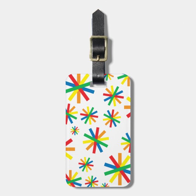 Colourful Geometric Pattern Geometric Art Geometri Luggage Tag (Front Vertical)