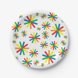Colourful Geometric Pattern Geometric Art Geometri Paper Plate