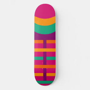 Colourful Geometric Pattern Girly Skateboard