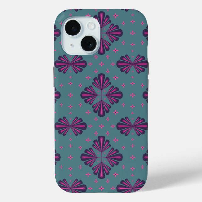 Colourful Geometric Pattern in Classic Retro Style Case-Mate iPhone Case (Back)