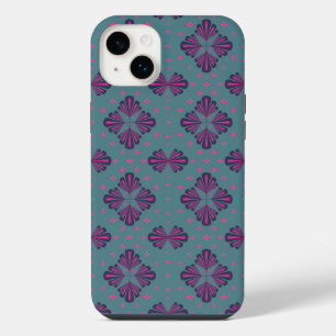 Colourful Geometric Pattern in Classic Retro Style iPhone 14 Plus Case