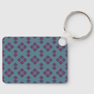 Colourful Geometric Pattern in Classic Retro Style Key Ring
