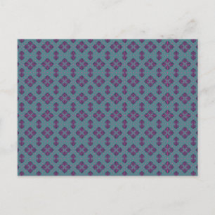 Colourful Geometric Pattern in Classic Retro Style Postcard